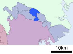 Location of Takatsu ward Kawasaki city Kanagawa prefecture Japan